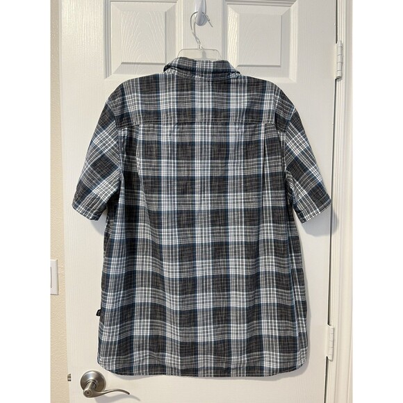 THE NORTH FACE Plaid Striped Nylon Short Sleeve Button Shirt Men’s Size XL - Picture 2 of 12